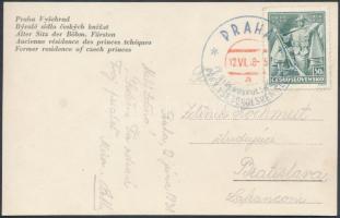 Postcard with sokol casual cancellation, Képeslap sokol alkalmi bélyegzéssel