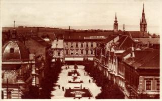 Miskolc, Erzsébet tér, Korona szálló, templom, Ferenczi B. kiadása