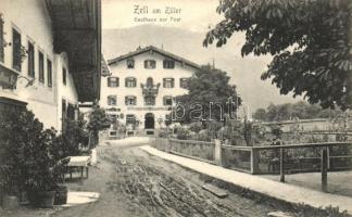 Zell am Ziller, Gasthaus zur Post / hotel, Sempronia Anti Nicotin advertisement on the backside