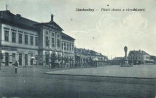 Jászberény Főtér, városháza, Novotha Andor üzlete és saját kiadása (EK)