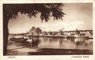 Budapest XXI. Csepel, Vámmentes kikötő, uszály (EB)