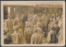 1936 Fotó: Koscialovszki lengyel miniszterelnök fogadása Hegyeshalmi pályaudvaron. 6x9cm