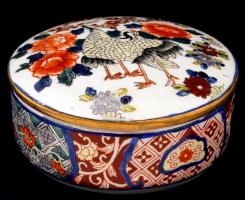 Kínai bonbonier, jelzett, d: 13 cm, m: 5 cm