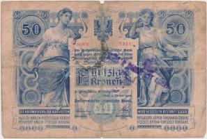 1902. 50K lila cirill betűs felülbélyegzéssel T:III-