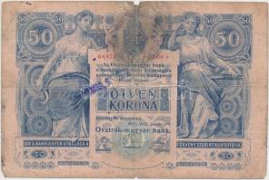 1902. 50K lila cirill betűs felülbélyegzéssel T:III-