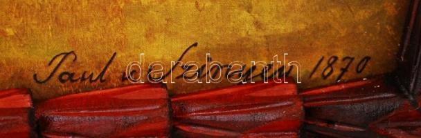 Egyedi készítésű dekoratív képkeret, faragott, pácolt hársfa, hibátlan állapotban, nyomattal, belső:...