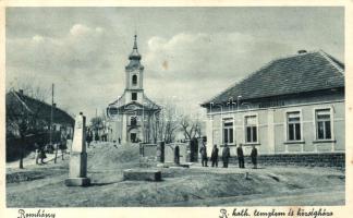 Romhány, Római katolikus templom, községháza (fa)