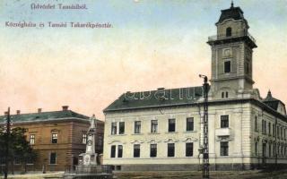 Tamási, Községháza, Takarékpénztár, Jeruzsálem Ede kiadása (Rb)