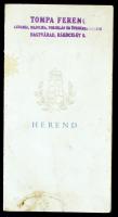 cca 1930 Herend, a Herendi porcelán jelzéstára és reklámja