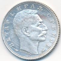 Szerbia 1915. 1D Ag "I. Péter" T:2- Serbia 1915. 1 Dinar Ag "Peter I" C:VF