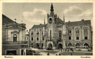 Munkács, Városháza, Basch Izsák üzlete / town hall, shops (fa)