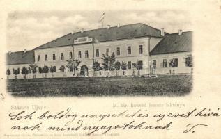 Szamosújvár, Gherla; Magyar királyi honvéd huszár laktanya, kiadja Karátsonyi Gyula / military barracks (EK)