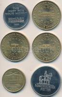 6db klf külföldi emlékérem, közte Franciaország DN "Monnaie de Paris / Notre Dame, Rodin Múzeum...