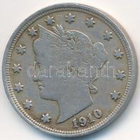 Amerikai Egyesült Államok 1910. 5c CuNi "Liberty Nickel" T:2-,3 USA 1910. 5 Cents CuNi "Liberty Nickel" C:VF,F Krause KM#112