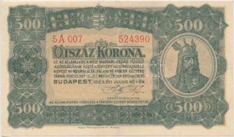 1923. 500K "Magyar Pénzjegynyomda Rt. Budapest" T:II- Adamo K34