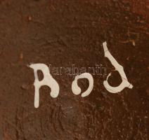 Bod Éva (1924-2004): Csurgatott mázas kerámia váza, jelzett, hibátlan, m:22,5 cm/ Eva Bod ceramic fl...