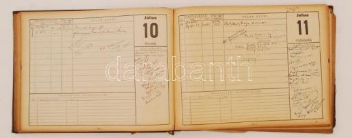 Ügyvédek "Szilágyi Dezső" Köre 1935. évi határidő naplója. Kicsit laza, kopott vászonkötés...