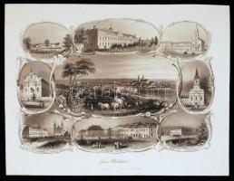 cca 1854 Reschka: Gross Vardine. (Nagyvárad)9 osztatú acélmetszet. Szép erős nyomat. A Reschka által metszett kép az Österreichischer Lloyd trieszti műhelyében készült. / Etching 23,5x32cm