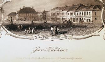 cca 1854 Reschka: Gross Vardine. (Nagyvárad)9 osztatú acélmetszet. Szép erős nyomat. A Reschka által...