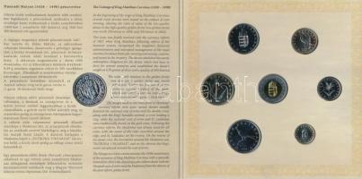 2008. 1Ft-100Ft 7klf db + Mátyás denár Ag fantáziaverete "Reneszánsz emlékév" dísztokos sz...