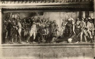 Budapest V. Parlament, belső, Felsőház üléstermében lévő falfestmény, 'Moriamur' 1741-es Pozsonyi országgyűlés s: Jantyik