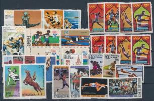 1979-1980 Nyári olimpia 30 klf bélyeg, benne sorok + 1 bélyegfüzet, 1979-1980 Summer olympics 30 diff. stamps, with sets + 1 stampbooklet