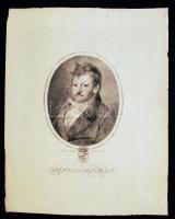cca 1820 Decker István (1784-1844): Gróf Hunyadi József litho. Egyetlen ismert magyar metszete a szerzőnek.  38x30cm
