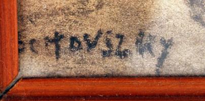 Benyovszky jelzéssel: Csikós. Szén, papír, üvegezett, keretben, 28×38 cm