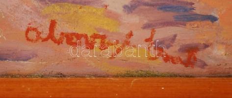 Abonyi jelzéssel: Csónakok. Olaj, vászon, keretben, 50×70 cm