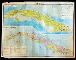 5 db nagyméretű orosz nyelvű térkép: Északi-sarkvidék (2×), Olaszország (2×), Kuba, különféle méretben, térképenként különböző állapotban