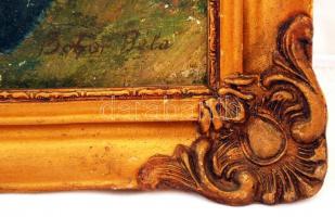 Bokor jelzéssel: Csendélet, olaj, vászon, díszes fa keretben, 38,5×28,5 cm