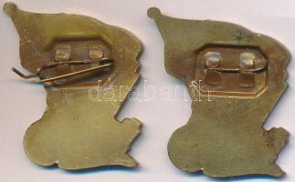 1949. "MHK (Munkára Harcra Kész)" aranyozott Br jelvény (2x) T:2,2- egyikről hiányzik a tű