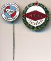 DN "HIKI Törzsgárda" zománcozott fém jelvény + "SZIM Fejlesztő Intézete 1950-1975" zománcozott fém kitűző T:2,2-