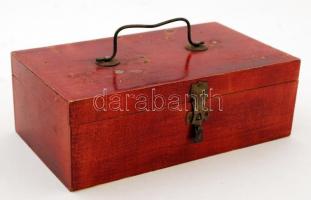 Madzsong játékkészlet fa dobozban, hiányos