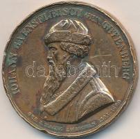 Németország 1840. "Gutenberg" Br emlékérem (39,5mm) T:2- ph Germany 1840. "Iohann Gaensfleisch Gen. Gutenberg - Geb. Z. Mainz Zwischen 1393-1400 / Vierte Iubelf. D. Erfindung D. Buchdruckerkunst D 24 Iuni 1840" Br medallion (39,5mm) C:VF edge error