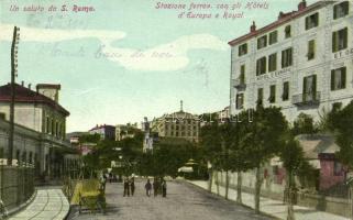 San Remo, railway station, Hotel Royal, Hotel D'Europe (fa)