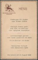 1928 Karlsbad Hotel menükártya / Menu card