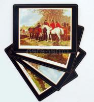 Angliai falkavadászatot bemutató alátétek, 4 db