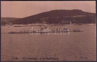 cca 1917 Pola, UB. visszatér a kikötőbe, hátulján feliratozva, 8,5×13 cm