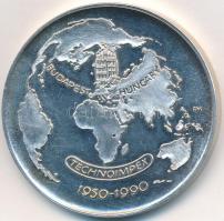 1990. "Technoimpex Budapest 1950-1990" Ag érem. Szign.:FM (35,82g/0.835/42mm) T:2