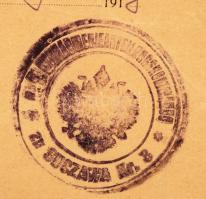 1918 Szucsáva, névre szóló tábori csendőrségi nyílt parancs, német nyelven, körbélyegzővel