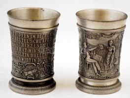 2 db Frieling-Zinn ón kupica, jelzett, m:5,5 cm (2×)