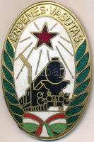 ~1960-1970. "Érdemes Vasutas" aranyozott, zománcozott Br jelvény T:2