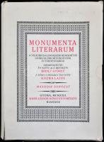 Monumenta literarum. (A világirodalom kisebb remekművei. Kner hasonmás kiadás A könyvdíszeket tervezte Kozma Lajos.) 2. sorozat, összesen 24 db Kner Izidor, Gyoma (a tékán szakadás)
