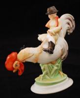 Herendi Kakas Marci, kézzel festett, jelzett, hibátlan, m:14 cm, h:17 cm