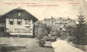 Tátralomnic, Gróf Pejacsevich nyaraló, palota szálloda, kiadja Kuszmann Gyula / villa, hotel (EK)