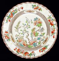 Virágmintás kerámia tányér, jelzett, d: 25 cm