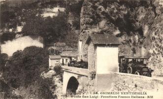 Grimaldi di Ventimiglia, Ponte San Luigi, frontiera Franco Italiana / bridge, French-Italian border, automobile