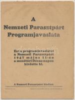 1947 A Nemzeti Parasztpárt Programjavaslata. Ezt a programjavaslatot a Nemzeti Parasztpárt 1947 május 11-én a mezőturi Dózsa-napon hirdette ki. A nemzeti Parasztpárt kiadása.