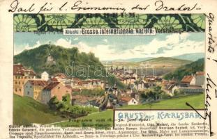 Karlovy Vary, Karlsbad; Orpheum variéte advertisement, litho (wet corner)